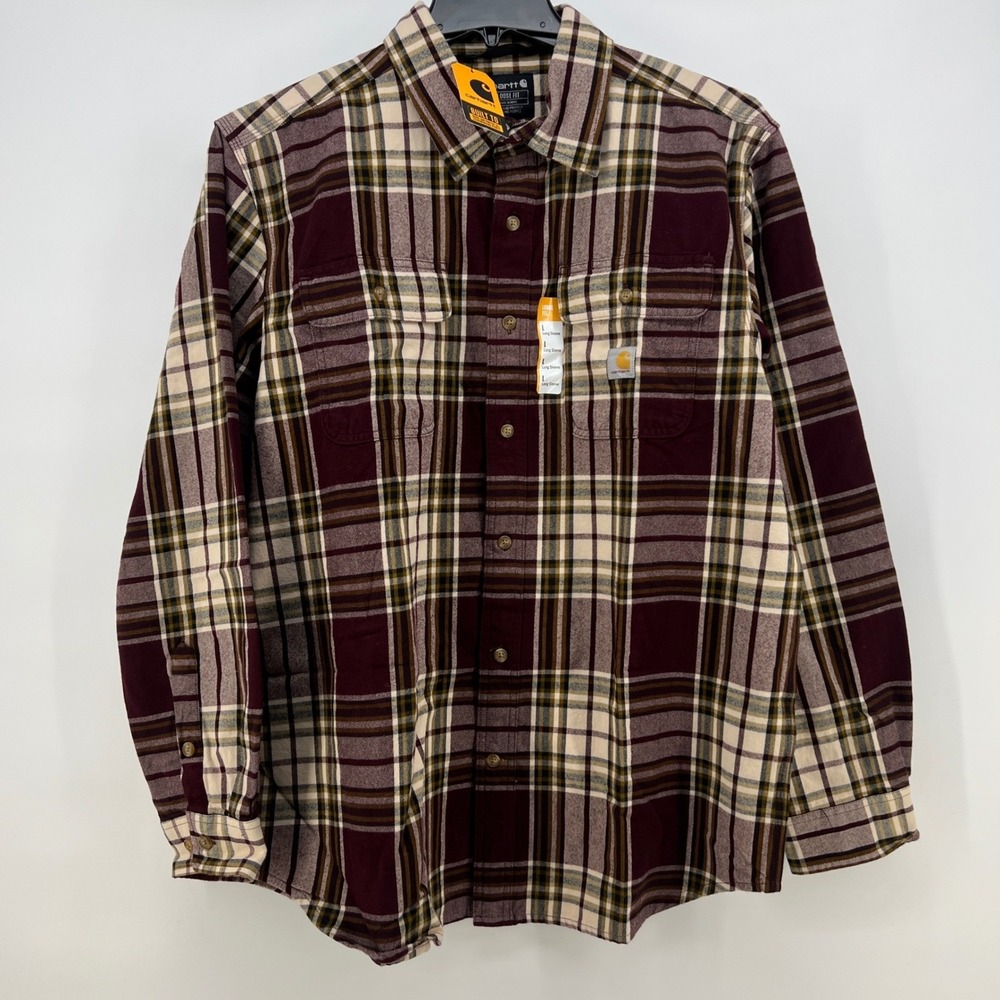 Carhartt TW4451-M Mens Large Loose Fit Heavyweight Flannel Long Sleeve Shirt New